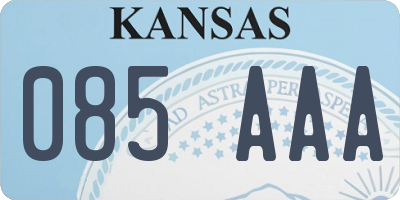 KS license plate 085AAA