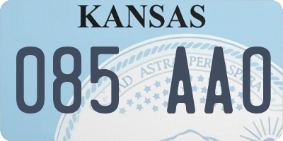 KS license plate 085AAO