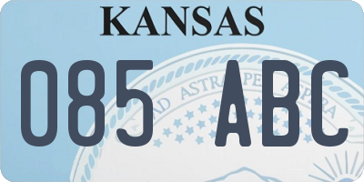 KS license plate 085ABC