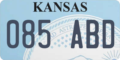 KS license plate 085ABD