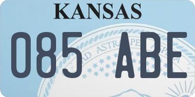 KS license plate 085ABE