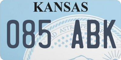 KS license plate 085ABK