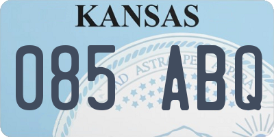 KS license plate 085ABQ