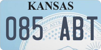 KS license plate 085ABT