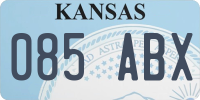KS license plate 085ABX