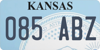 KS license plate 085ABZ