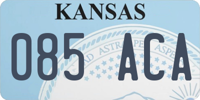 KS license plate 085ACA
