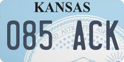 KS license plate 085ACK