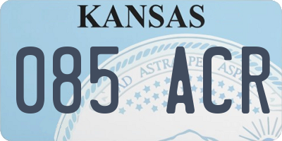 KS license plate 085ACR