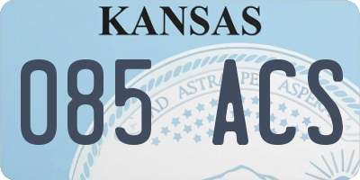 KS license plate 085ACS