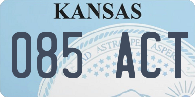 KS license plate 085ACT