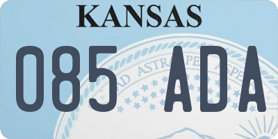 KS license plate 085ADA