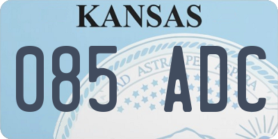 KS license plate 085ADC