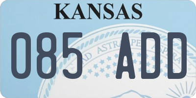 KS license plate 085ADD