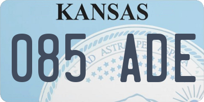KS license plate 085ADE