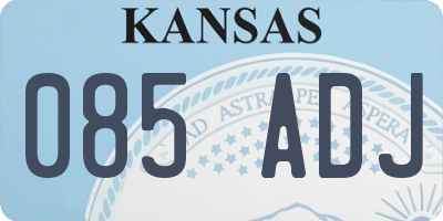 KS license plate 085ADJ