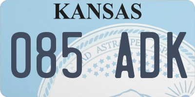 KS license plate 085ADK