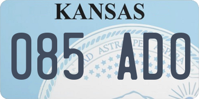 KS license plate 085ADO