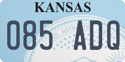 KS license plate 085ADQ