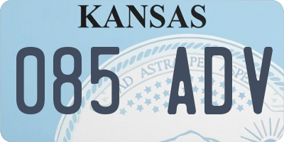 KS license plate 085ADV