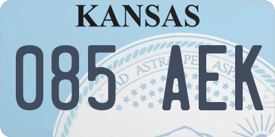 KS license plate 085AEK