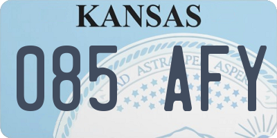 KS license plate 085AFY