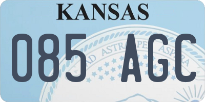 KS license plate 085AGC