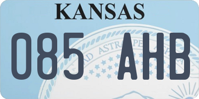 KS license plate 085AHB