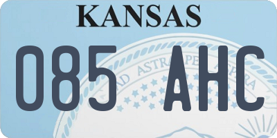 KS license plate 085AHC