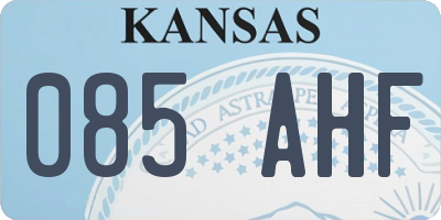 KS license plate 085AHF