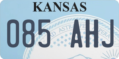 KS license plate 085AHJ