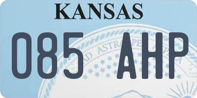 KS license plate 085AHP