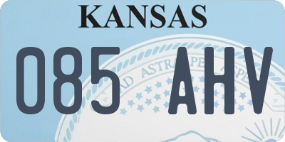KS license plate 085AHV