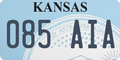 KS license plate 085AIA