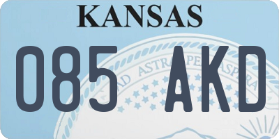 KS license plate 085AKD