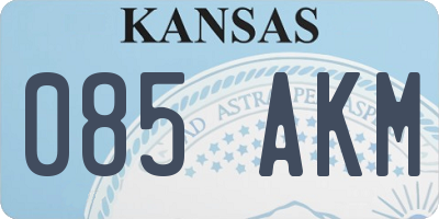 KS license plate 085AKM