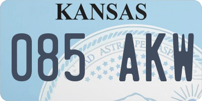 KS license plate 085AKW