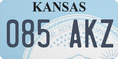 KS license plate 085AKZ