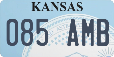 KS license plate 085AMB