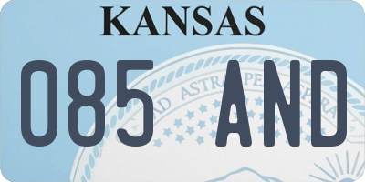 KS license plate 085AND