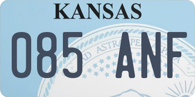 KS license plate 085ANF