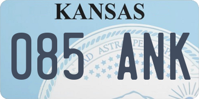 KS license plate 085ANK