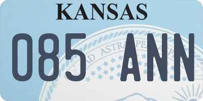 KS license plate 085ANN