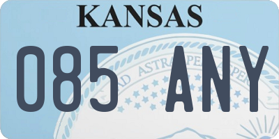 KS license plate 085ANY