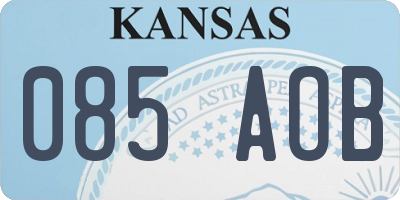 KS license plate 085AOB