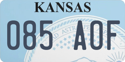 KS license plate 085AOF