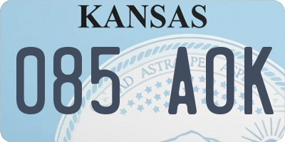 KS license plate 085AOK