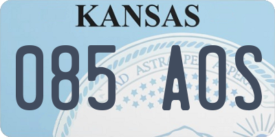 KS license plate 085AOS