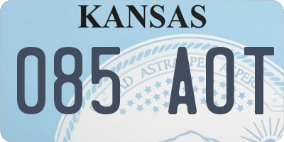 KS license plate 085AOT