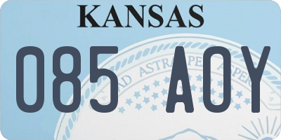 KS license plate 085AOY